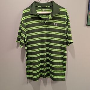 Under Armour Green Striped Polo Shirt